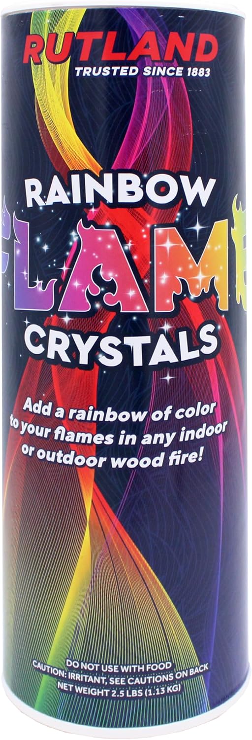 Rutland Rainbow Flame Crystals, Magical Multi-Colored Fire, 1 lb. Canister