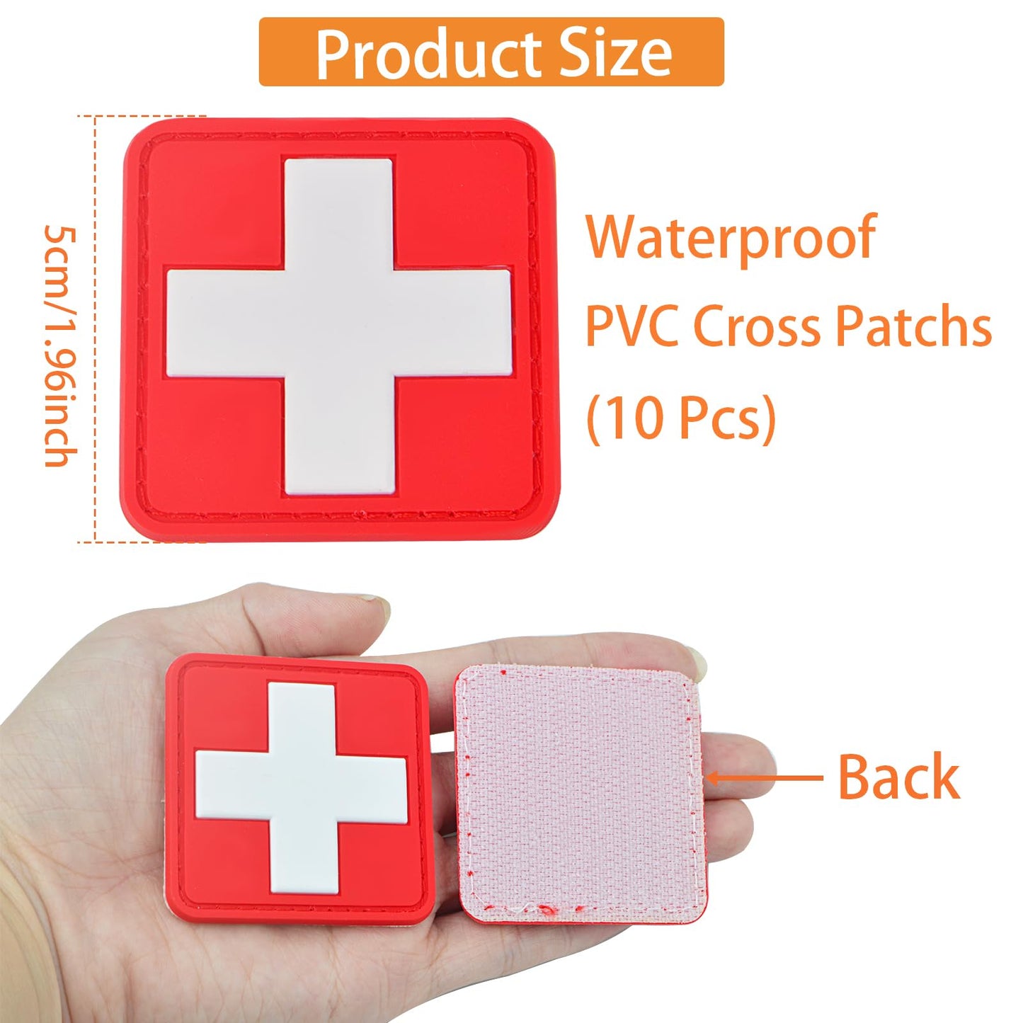 FORWOMLM 10pcs Medic Red Cross Patches First Aid Morable Patch Armband Tactical Military Bag Accessories for IFAK, EMS, EMT Trauma Pouch, Nurse Doctor Emergency Logo