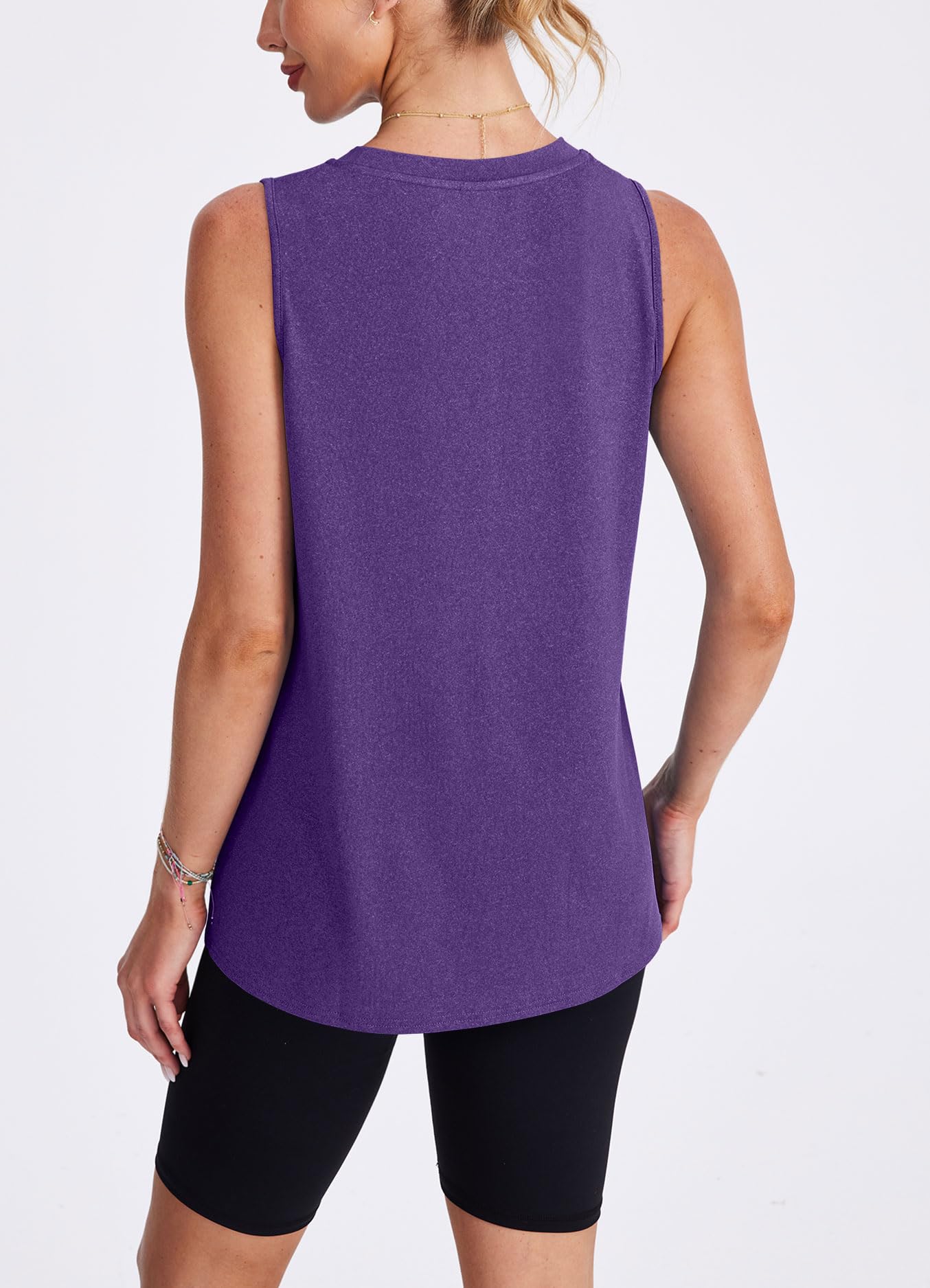 XIEERDUO Workout Tank Tops for Women Summer Sleeveless Sports Athletic Yoga Running Gym Shirts Dark Purple M