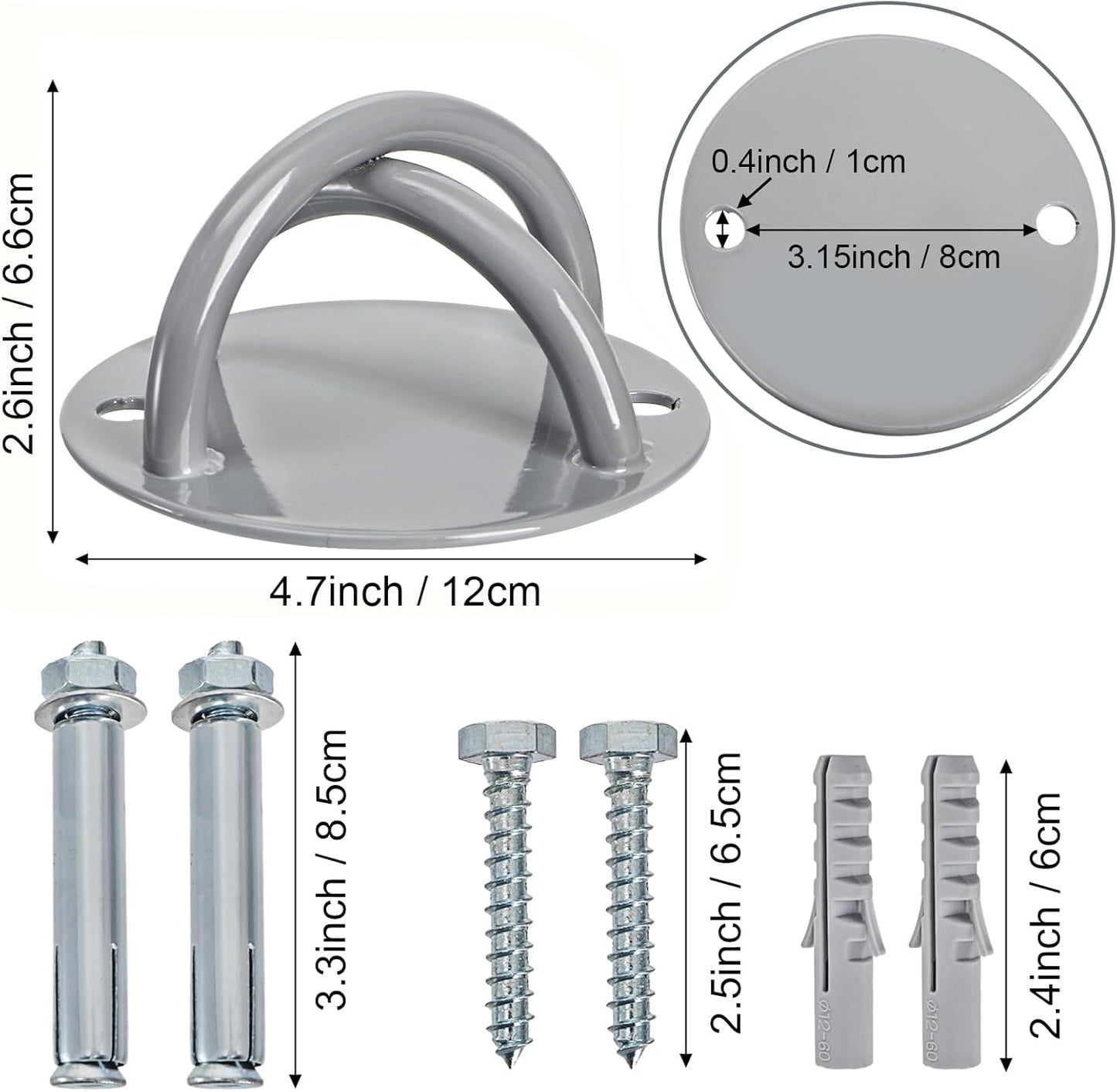 Wall Mount Bracket for Suspension Straps, Ceiling Anchor X Mount for Rings, Body Weight Strength Training Systems, Yoga Swings & Boxing Equipment