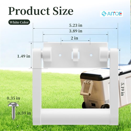 ZAITOE 2 Pack - Cooler Handle Replacement Kit Compatible with Ig-loo 21023 25-72 Quart Cooler Handle with Screws,Includes 2 Swing-up 2 Hole Handle and 4 Screws