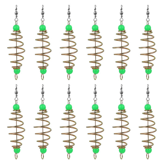 BESPORTBLE Carp Fishing Equipment, 12Pcs Luminous Carp Fishing Feeder Carp Fishing Bait Cage Feeder Basket Holder Coarse Lure Feeder Carp Lure Fish Accessories