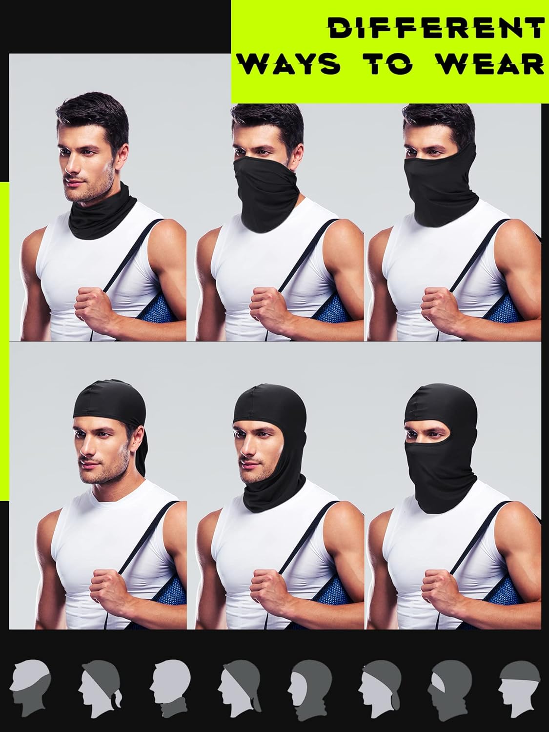 6 Pcs UV Protection Ski Mask Balaclava | Summer Full Face Cover for Men & Women