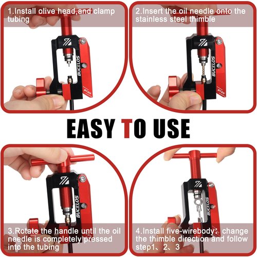 BUCKLOS Bike Brake Hydraulic Disc Brake Hose Fitting Insert Tool, 2 in 1 Needle Driver Insertion Tool with Mineral Hose Cutting Tools BT05 for MTB Road Bike Compatible with BH90/BH59/Avid/MAGURA/Banjo