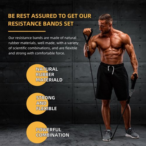 Ycendelion Resistance Bands Set, 20lbs to 40lbs Exercise Rope with Handles Fitness Workout for Full Body Workout Training Shape Figure, Yoga, Home Gym 11PCS