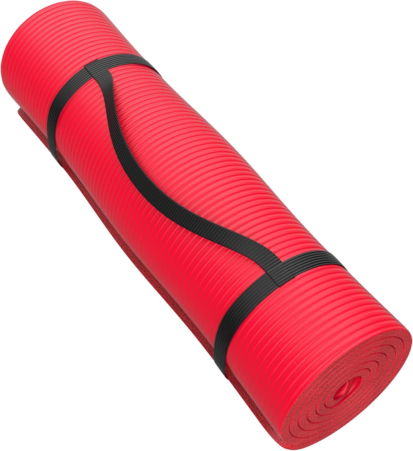 Foam Sleeping Pad - Lightweight 0.5-Inch Mat for Camping, Cots, Tents, Backpacking, and Yoga - Non-Slip and Waterproof with Handle by Wakeman (Black)