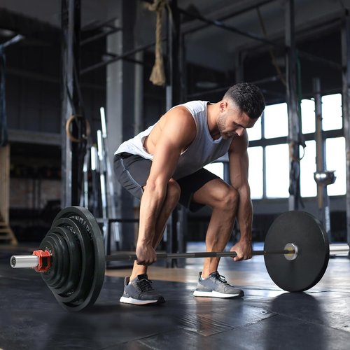 EVERYMATE 7ft Powerlifting Bar Multifunction 20KG Weight Bar Weightlifting Powerlifting 29mm Diameter 1500 lbs Weight Capacity Solid Hard Chrome Olympic Barbell Blacksilver