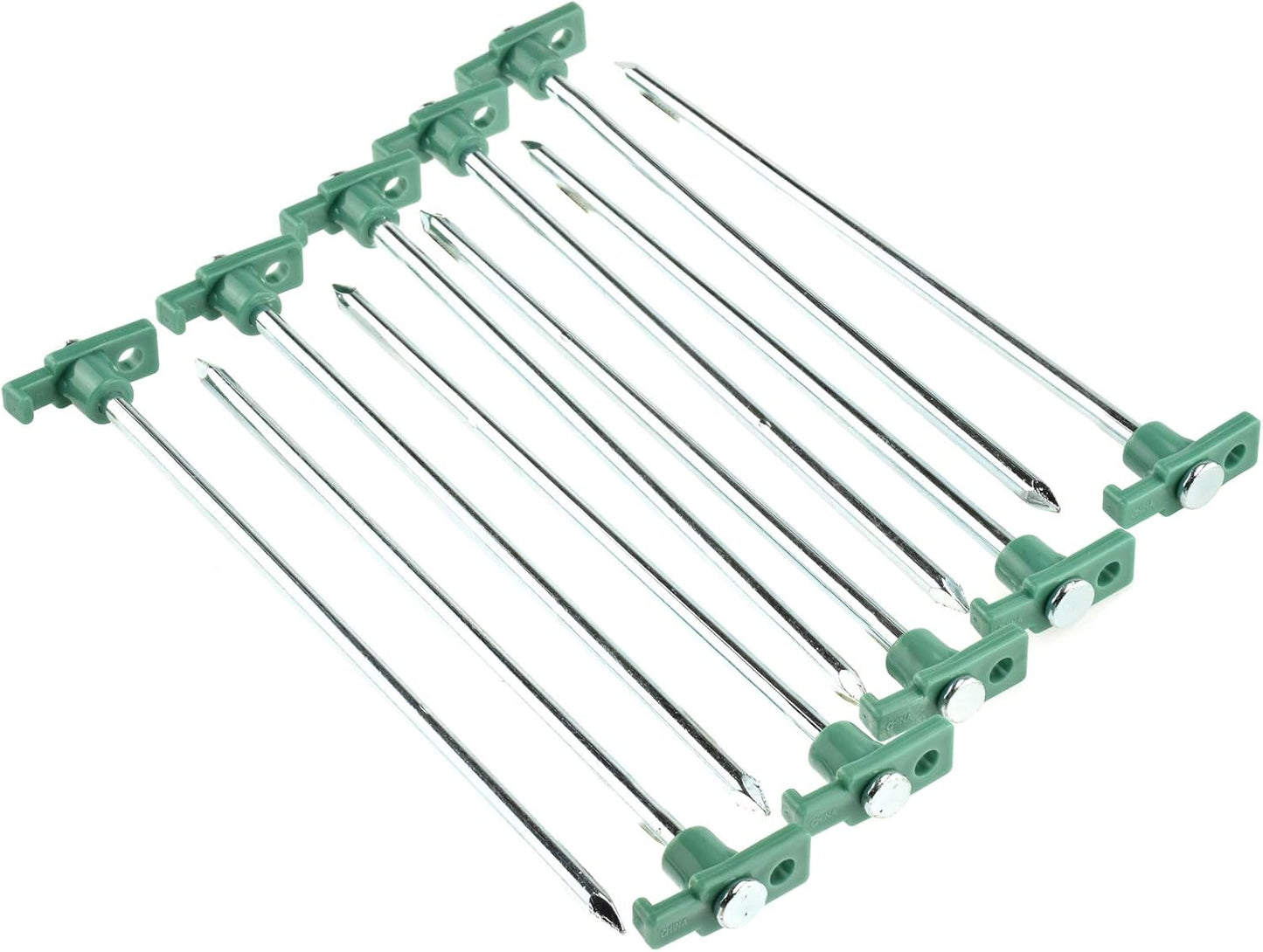 SE Heavy-Duty Metal Tent Pegs Stake Set - 20-Pack, 10.5" Galvanized Steel Pegs for Secure Anchoring in Various Terrains - 9NRC10-20