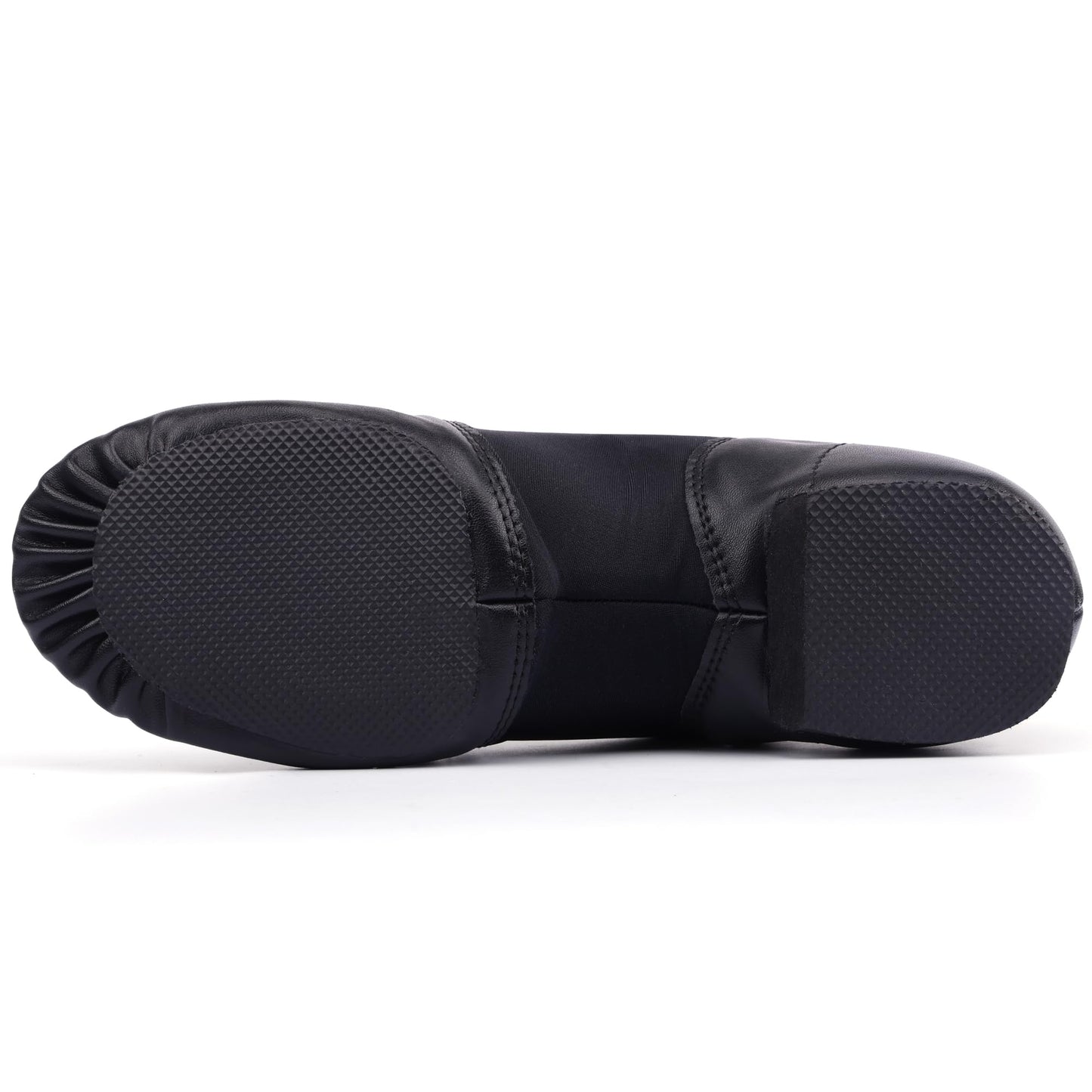Linodes Unisex 006 PU Leather Upper Slip-on Jazz Shoe for Women and Men's Dance Shoes-Black 8M