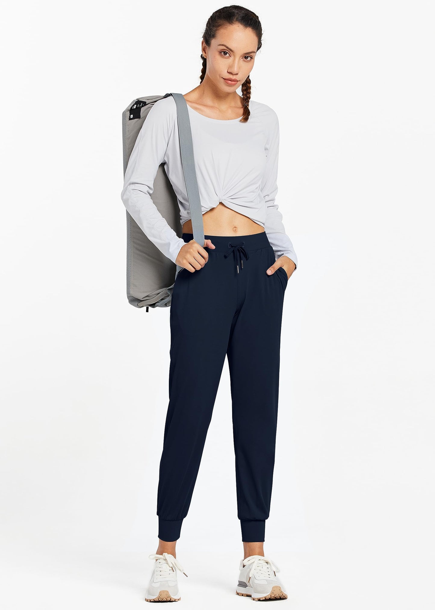 Libin Women's Joggers Pants Athletic Sweatpants with Pockets Running Tapered Casual Dance Pants for Workout,Lounge, Navy XS