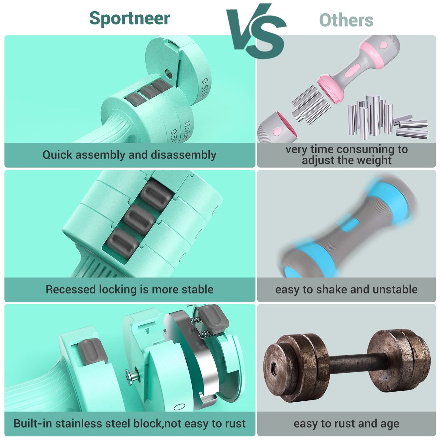 Ankle Weights with Adjustable Dumbbells Weights Set