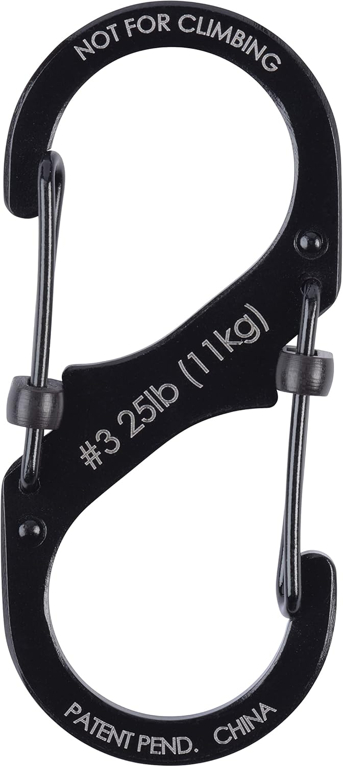 Nite Ize LSB3-01-R6 S-Biner SlideLock Dual Locking Carabiner, Size #3, Stainless