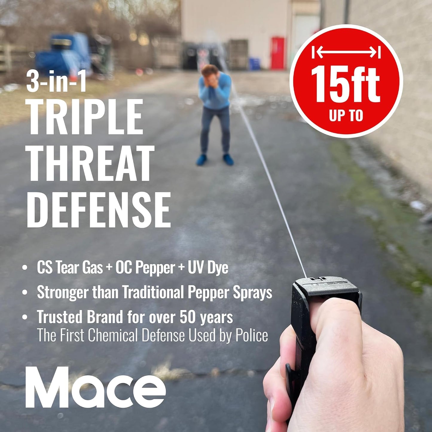 Mace Pepper Spray - Triple Action Model or Pocket Model, Max Strength 10% OC Formula, Self Defense Pepper Spray for Women & Men