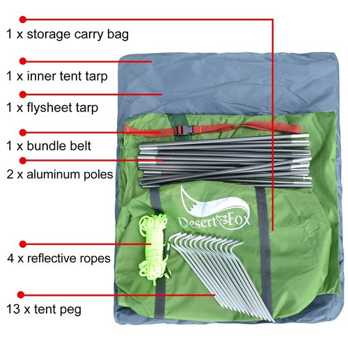 DESERT & FOX Camping Tents 1/2/3 Person,Outdoor Lightweight Backpacking Tent Waterproof 3 Season Tent for Family Hiking Hunting Mountaineering Travel