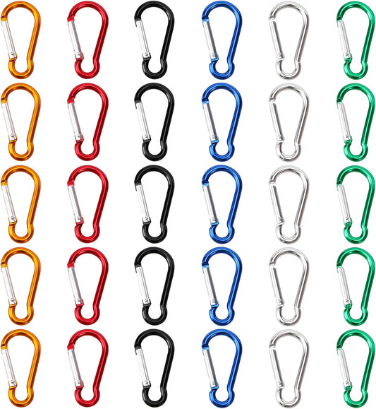 30pcs Mini Aluminum Carabiner Spring Clip 2" Snap Hook Keychain for Outdoor Camping Hiking Fishing Traveling Backpack Bottle