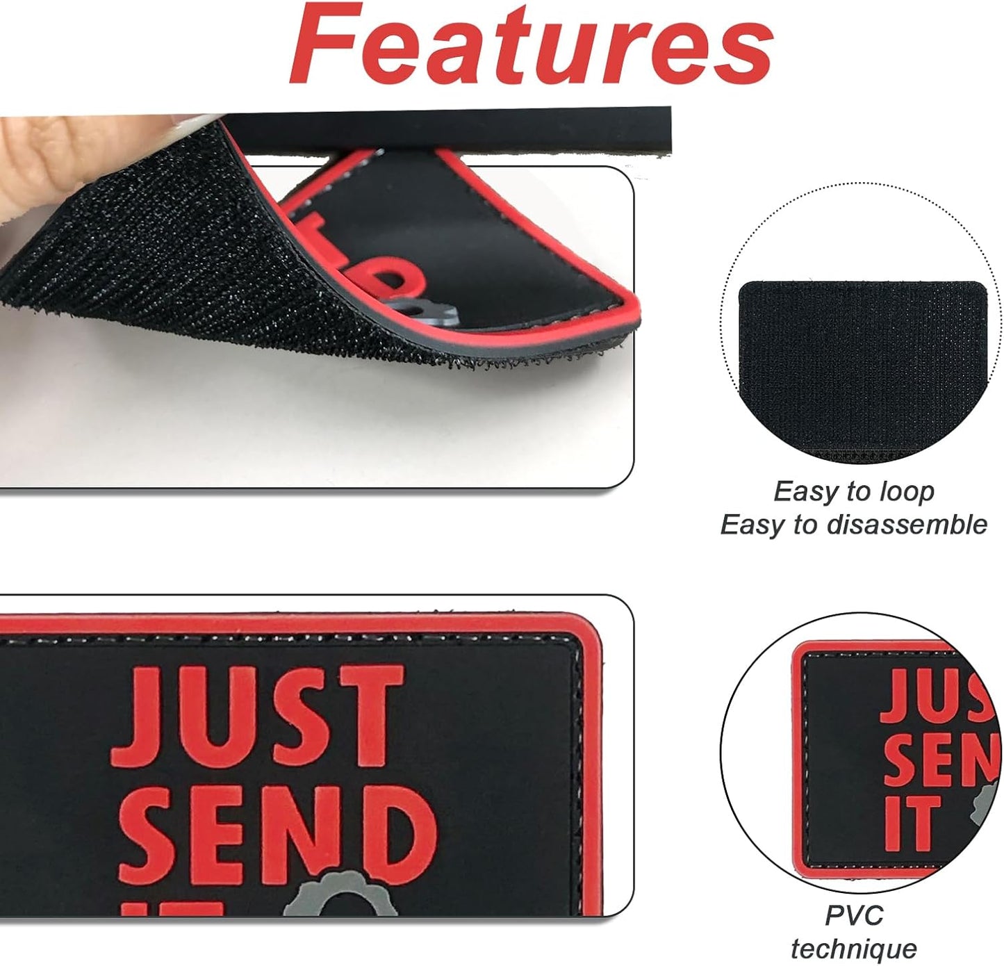 Just Send It Sniper Rubber Tactical Patch 2.95x2 inches with Hook Fastener Back for Hats Caps Clothing Vests Bags Backpacks (Tan)