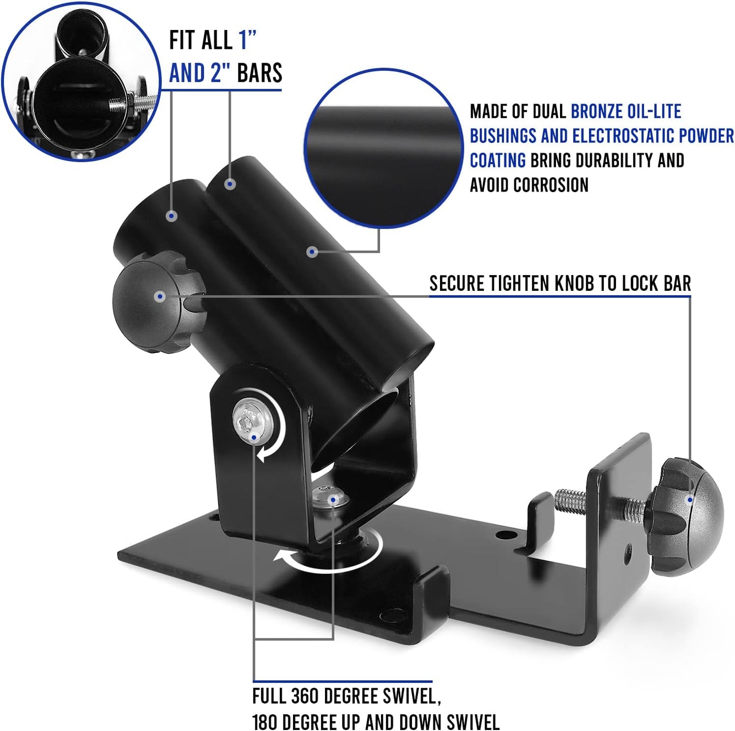 A2ZCARE T-Bar Row Platform, Fits 1-inch Standard and 2-inch Olympic Bar, landmine handle attachment for barbell