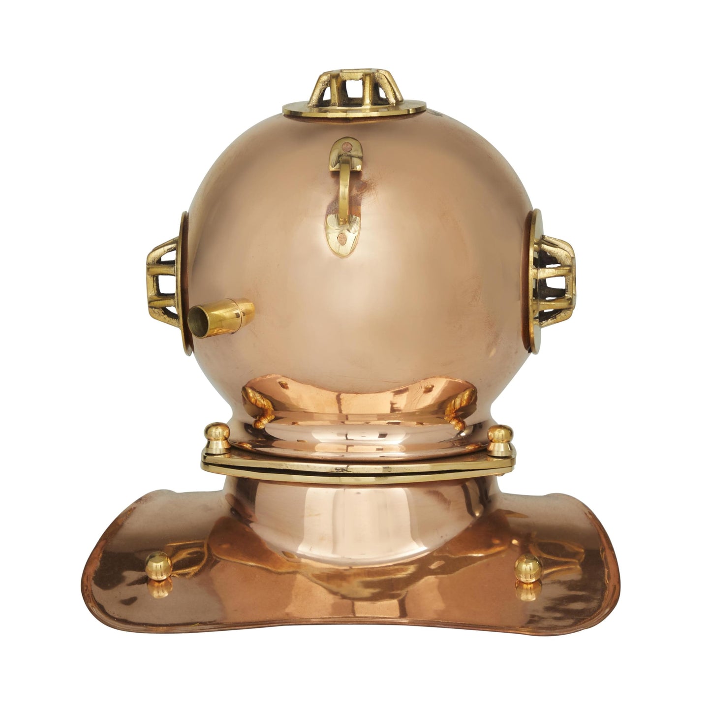 Deco 79 Metal Diver Helmet, 8" x 7" x 8", Brass
