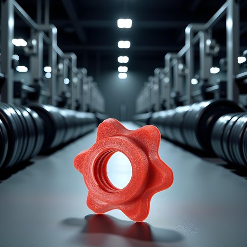 Red Fixed Dumbbell Dumbell Nut Anti-Slip Weight Lifting Accessories, Hexagon Nut Barbell Bar Collar Screw Safety Protection Standard Fixe Exercise and Fitness Dumbbells