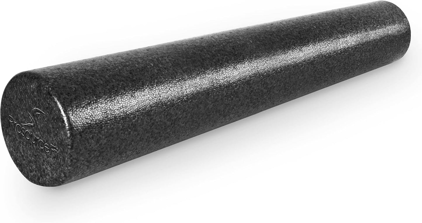 ProsourceFit High Density Foam Rollers 36 - inches Long, Firm Full Body Athletic Massage Tool for Back Stretching, Yoga, Pilates, Post Workout Muscle Recuperation, Black