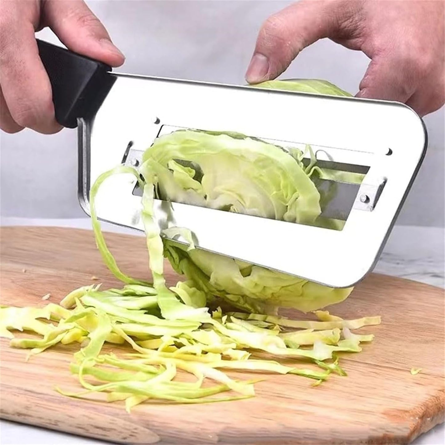 2025 New Stainless Steel Shredder Knife,304 Stainless Steel Cabbage Shredder,Multifunctional Shredders Knife For Vegetabless,Non-Slip Base,Double Blade,Easy To Use (Black)