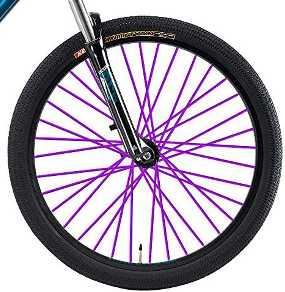 Super Pop Bicycle Spoke Skins Wraps Compatible with Schoolmate Bike Fans- Colorful Bike Wheel Decoration-72 Pcs(White)