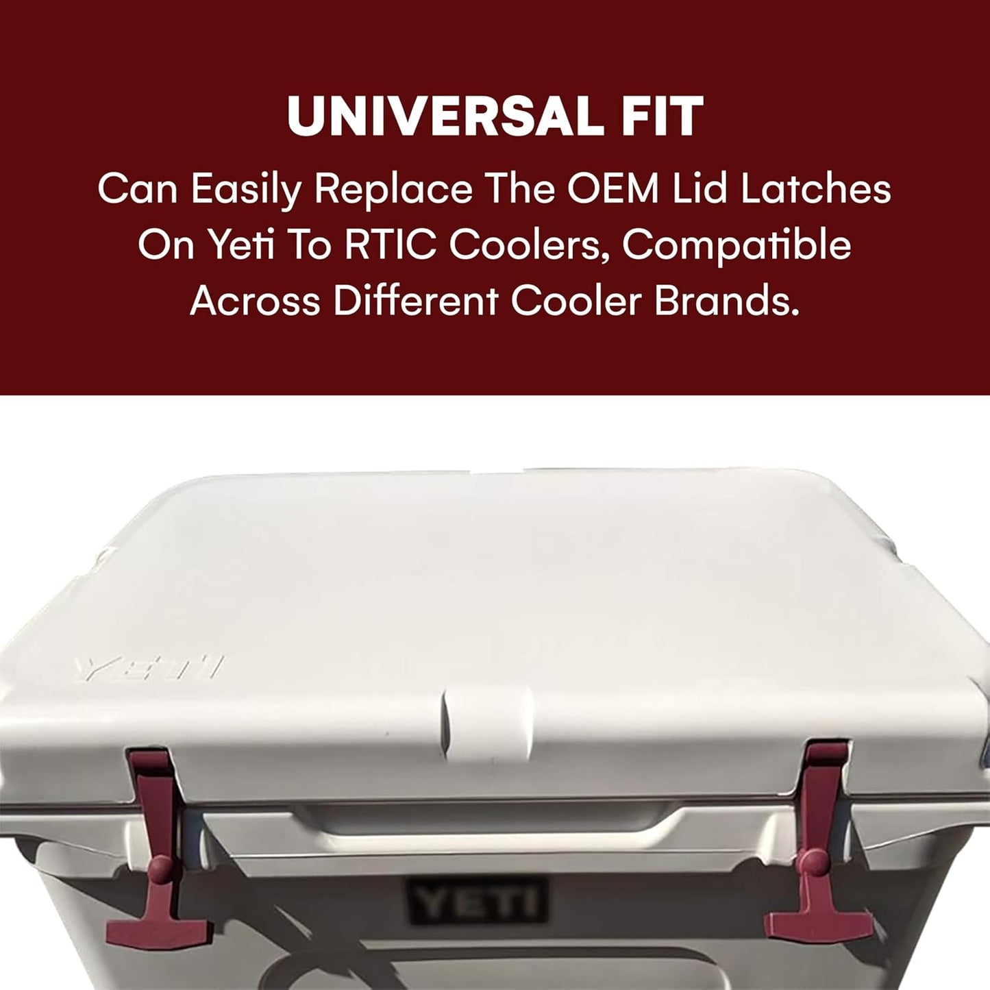 Beast Cooler Accessories 2-Pack Replacement Lid Latches for Yeti and RTIC - Black Rubber, Cooler Latches Replacement for Yeti, RTIC, and More - Hard Handle Grips, 20 Inches