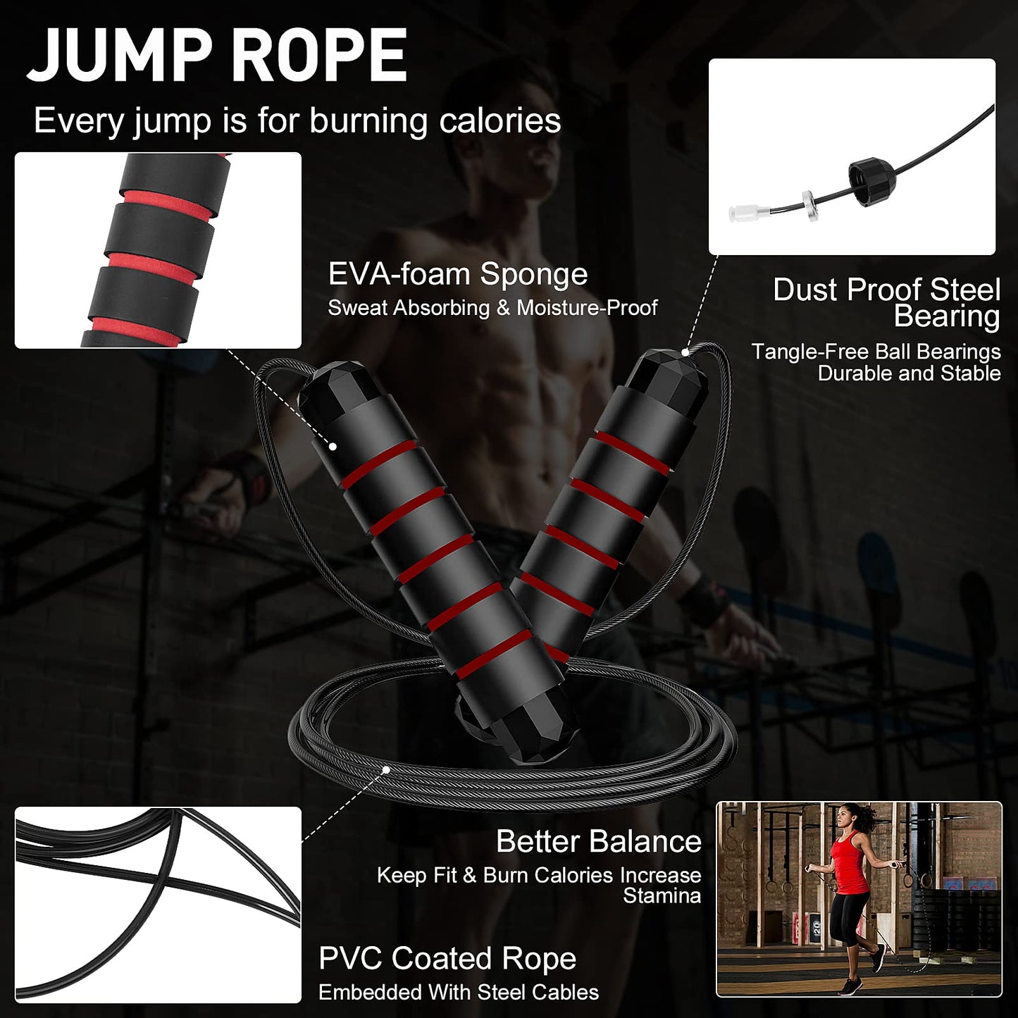 Fueti Home Gym Equipment, with Automatic Count Push Up Board, 30 in 1 Home Workout Set with Foldable Push Up Bar, Resistance Band, Jump Rope, Drawstring Bag, Back, Abdominal Workout