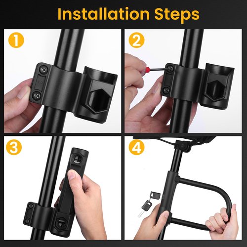 NDakter Bike Locks Heavy Duty Anti Theft, Bike U Lock with 4FT Chain and Bracket,15mm Shackle Electric Bicycle Lock for Scooter, 3 Keys Motorcycle Wheel Lock for Ebike, Moped, Tricycle