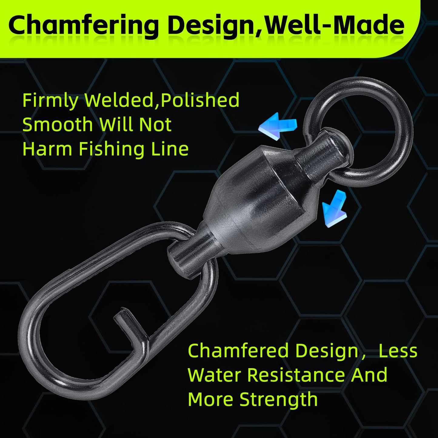 9KM DWLIFE Fishing Swivels & Snaps 25Pcs & Quick Change SnapsHigh Strength Snap Swivels Stainless Ball Bearing Fishing Swivels Freshwater/Freshwater