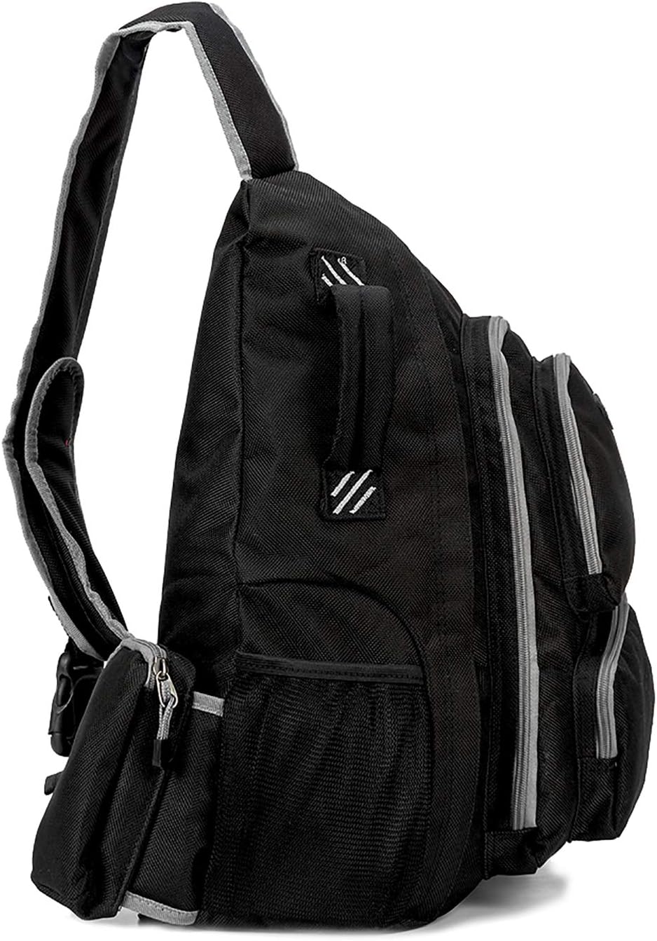 K-Cliffs Heavy Duty Sling Backpack Water-Resistant Laptop Bookbag Body Bag Bright Color Safety Reflective Stipe