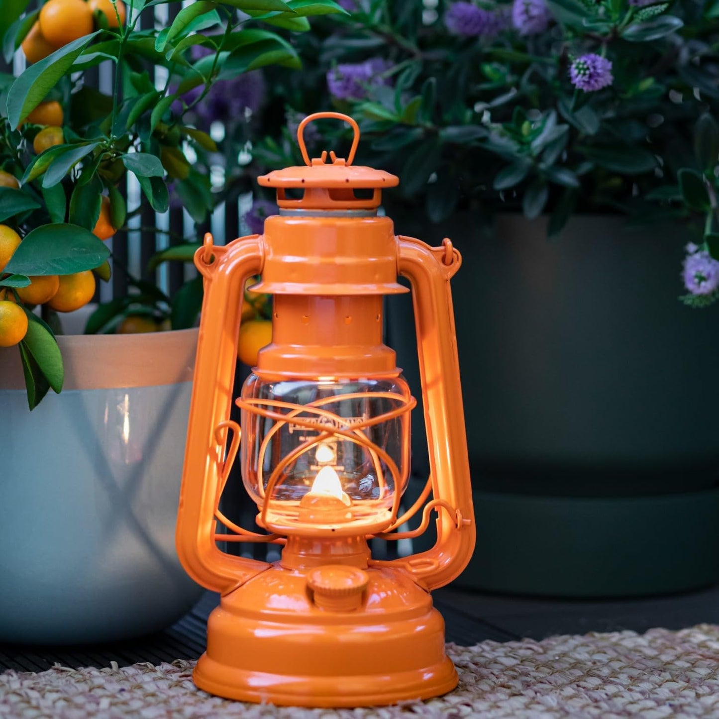 Outdoor Kerosene Fuel Lantern, German Made Weather Resistant Baby Special 276 Galvanized Hurricane Lamp for Camping or Patio, 10 Inches, Bronze