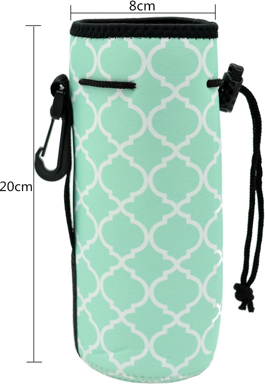 Water Bottle Sleeve, Carrier Cover Neoprene Water Bottle Drawstring Insulator Cooler Sleeve Bag