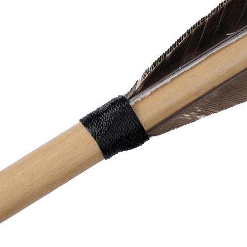 S F 12Pcs 31.5 inch Wooden Arrow, 5 inch Natural Color Natural Feathers, Adult Archery, Handmade Wooden Hunting Arrow for Traditional Bow, recurve Bow, Longbow