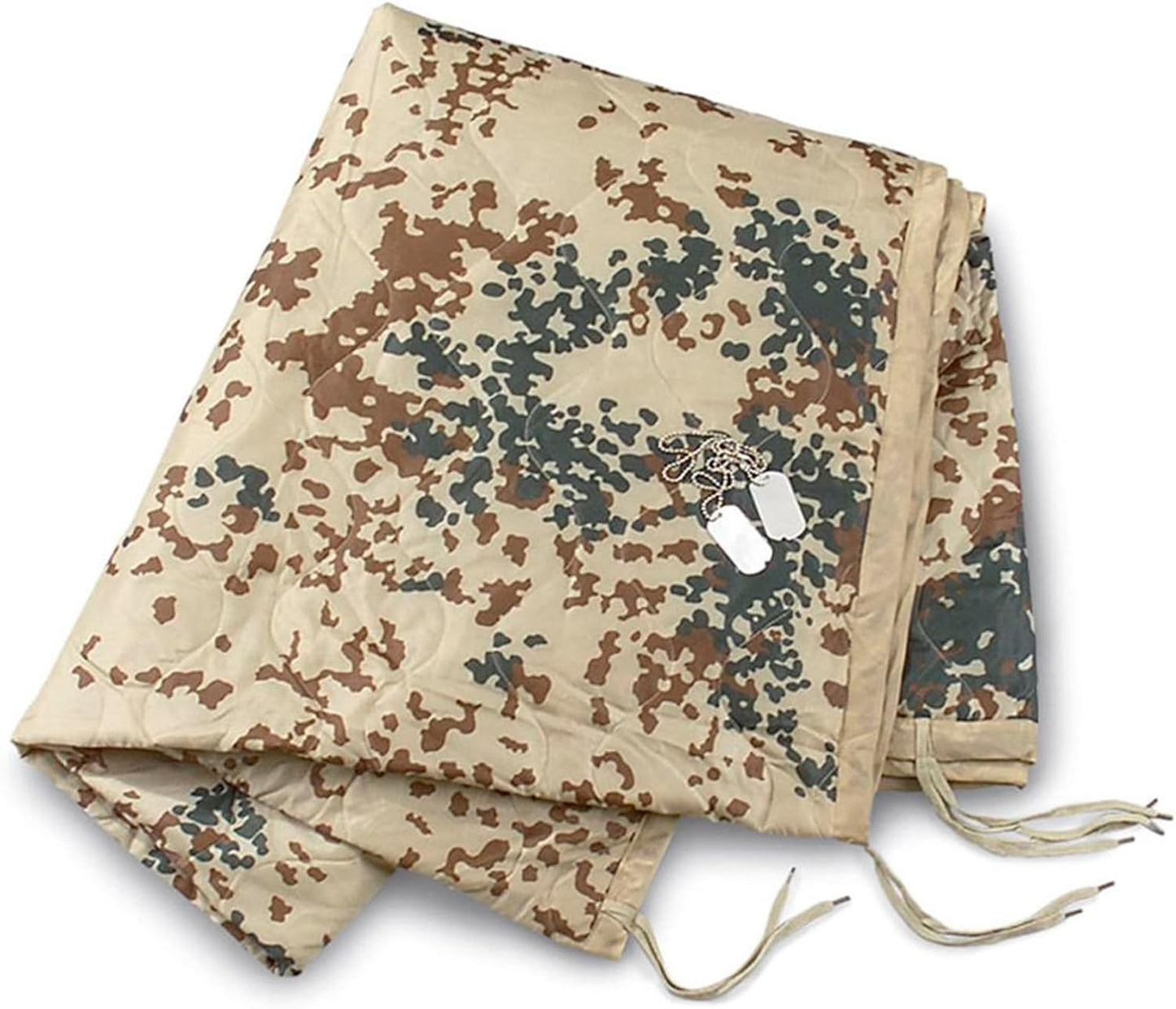 Mil-Tec Ripstop Poncho Liner - Lightweight Portable Durable Polyester Versatile Poncho Liner - Can be Used as Comforter, Blanket, Ground Mat, Sleeping Bag - Carry Bag Included - Flecktarn