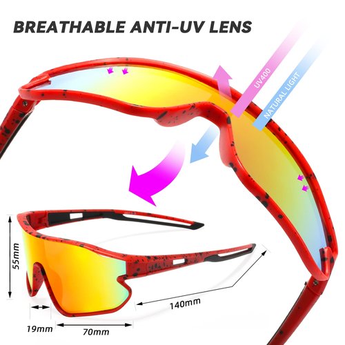 MARIDA Youth Sports Sunglasses for Boys Girls, UV400 Protection Football Shades Outdoors Indoors