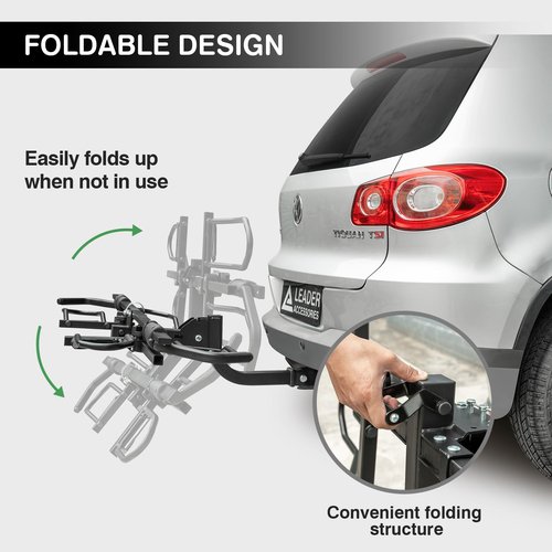 TrekTote Platform Bike Rack for Car, Foldable 2 Bike Rack Hitch Mount for SUV, Truck, RV, Ebike Rack for 2 Bikes, Bicycle Carrier Racks Quick Tilt Release and Anti-Wobble