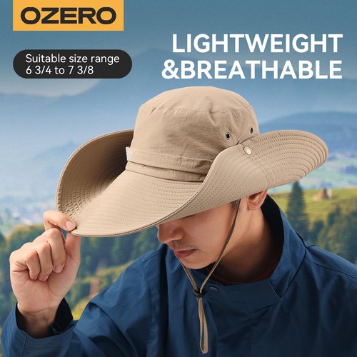 OZERO Sun Hats for Women: Gardening Hat Wide Brim Beach UV UPF Sun Protection - Breathable Cotton Outdoor Travel Hiking Beach Summer Hat with Fold-Up Brim, Green