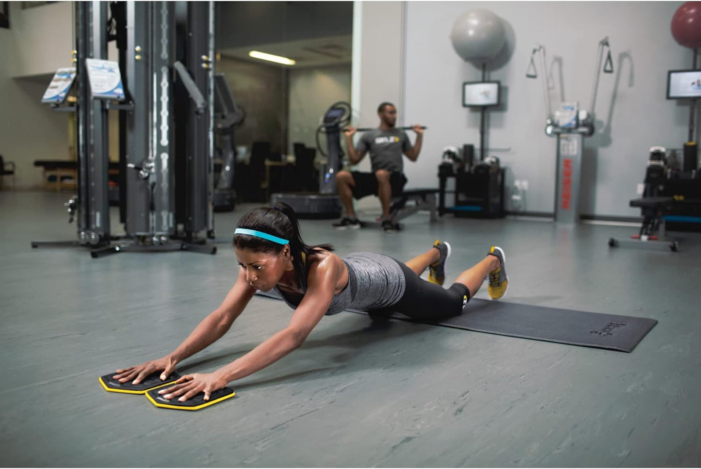 SKLZ Dual-Sided Exercise Glider Discs for Core Stability - Hands & Feet, Yellow