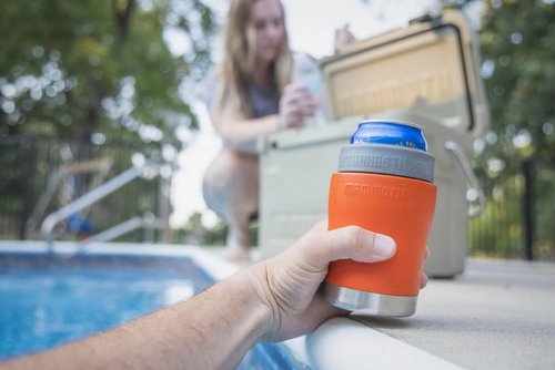 Mammoth Chillski, Stainless Steel Can Cooler, Double Wall Vacuum Insulated Can Insulator, Works with Most Standard 12 Ounce Packaged Drinks, Stainless Steel