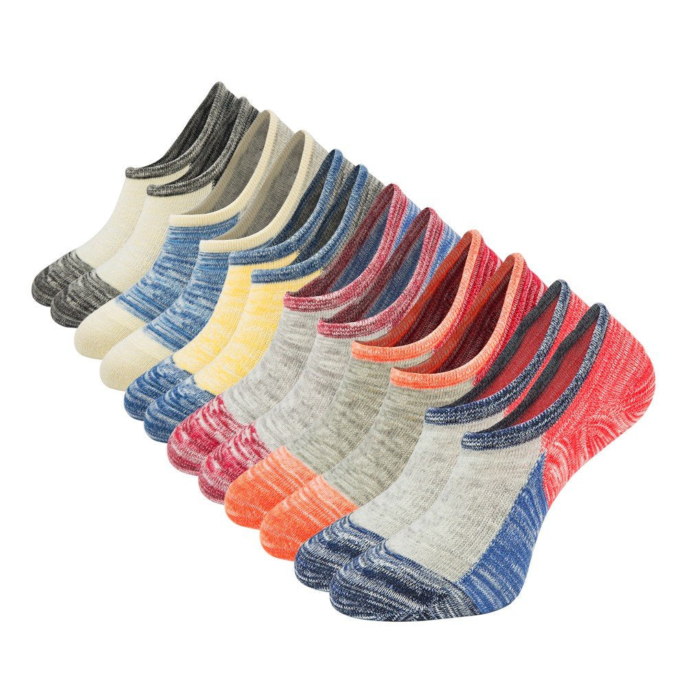 Empino No Show Socks Womens Low Cut Non Slip Invisible Short Cotton Sneaker Socks Liner 6Pairs