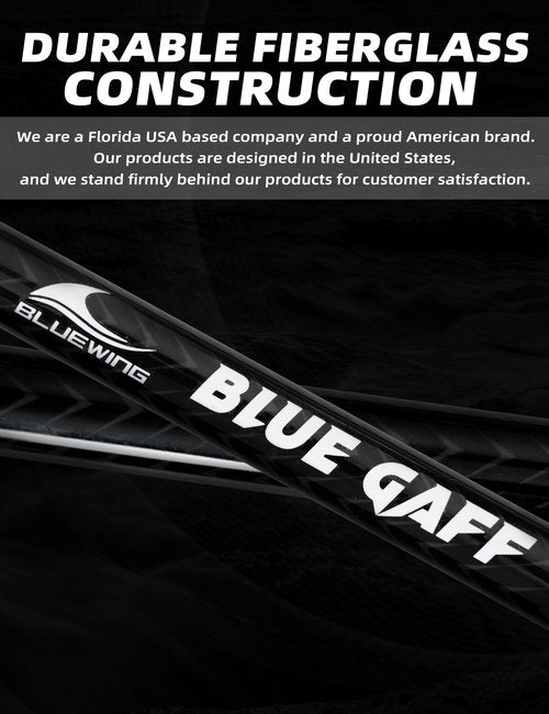 BLUEWING 5ft Heavy Duty Fiberglass Fishing Gaff with Stainless Steel Hook for Tuna Shark Marlin Big Game Saltwater Fish