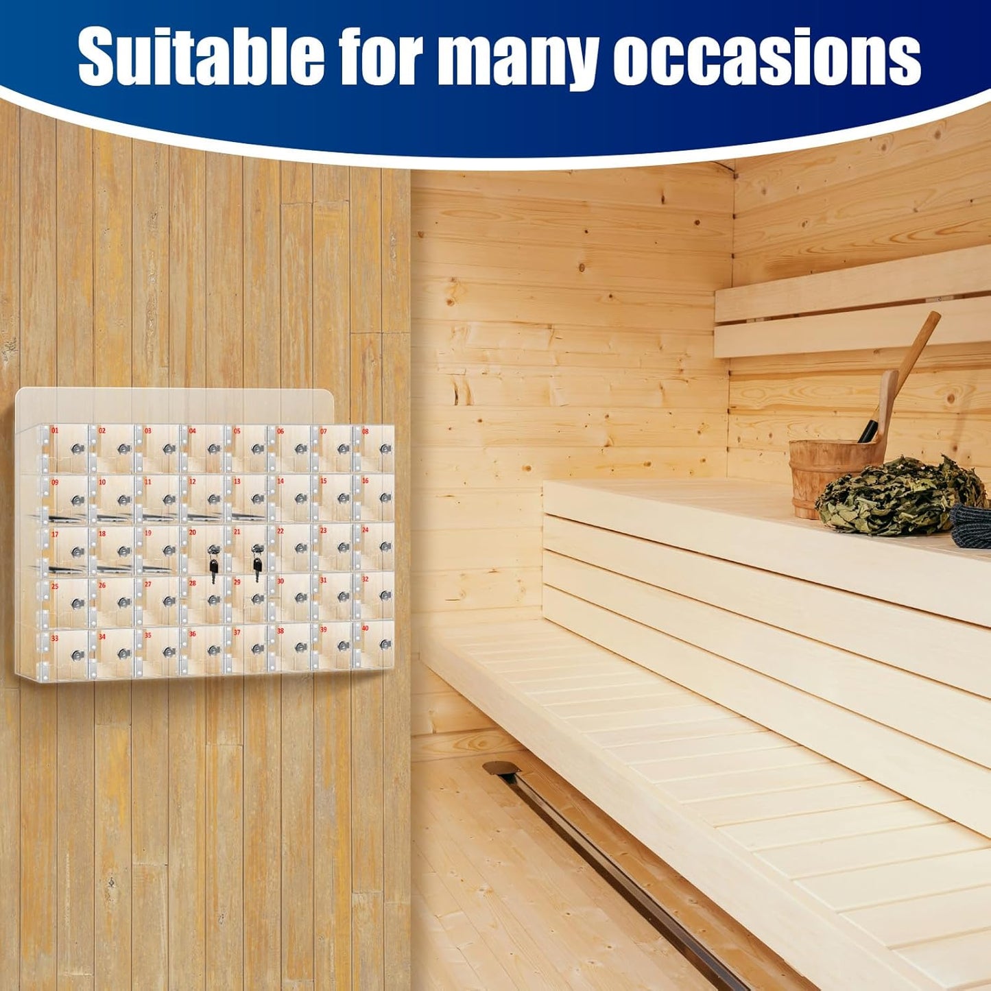 Cell Phone Locker, 100 Slots Clear Acrylic Phone Storage Box, Secure Wall Mounted Cell Phone Cabinet with Keys, Ideal for Workplace, Classroom, Fitness Center, Organized Cell Phone Storage