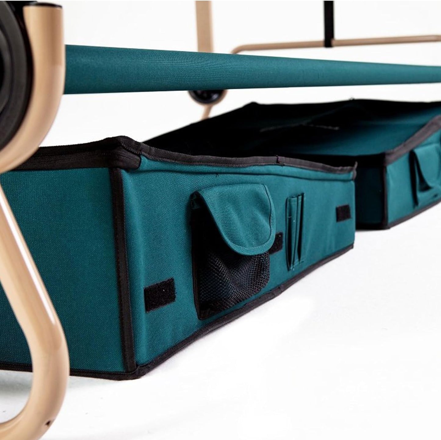 Expandable Green Footlocker for Camping Gear - Disc-O-Bed Under Cot Storage