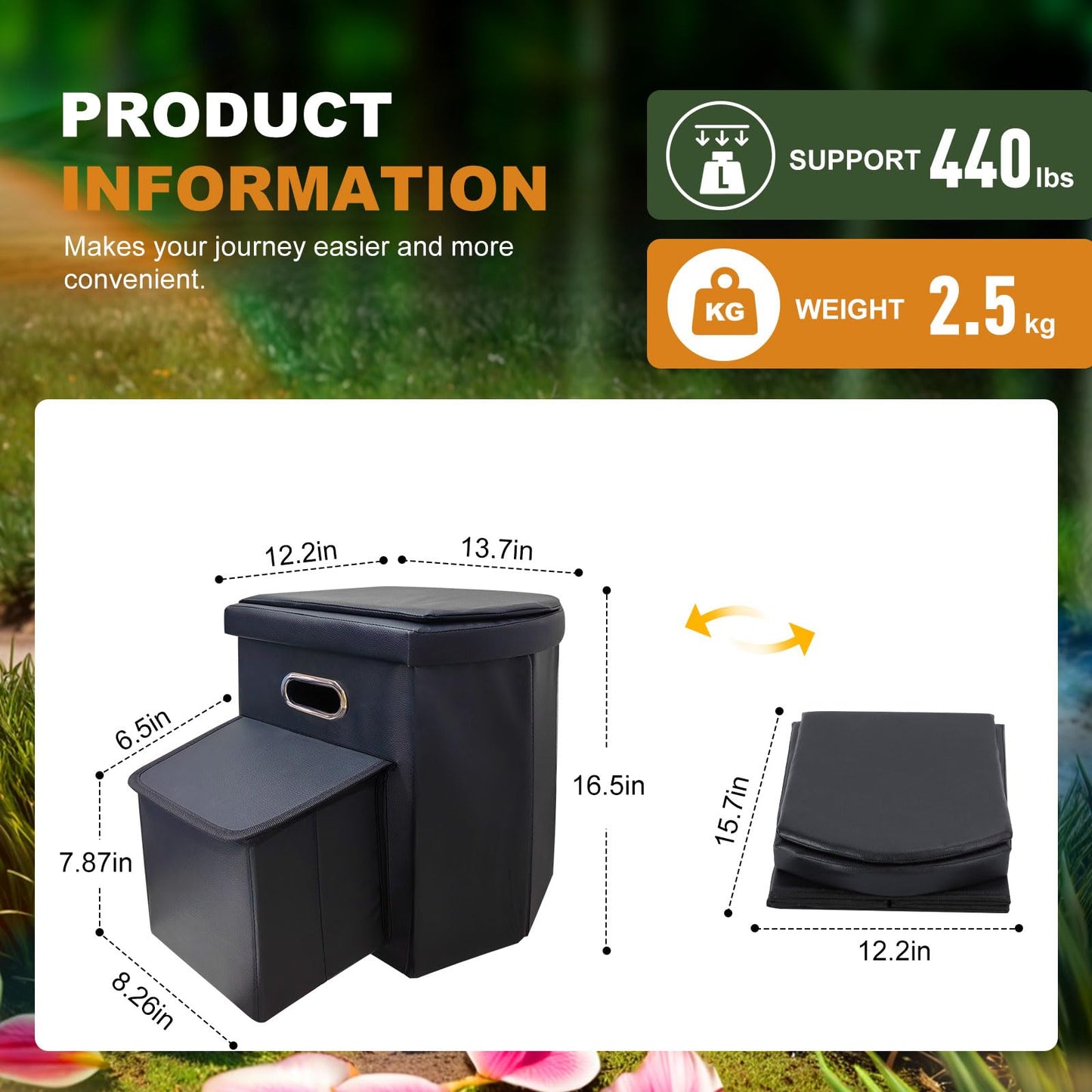 Ann Katy Upgrade XL Portable Toilet for Adults, Extra Large Portable Travel Floding Toilet, Camping Tall Toilets with Lid for Adults and Kids Compact Potty for Car,Hiking,Beach and Camping