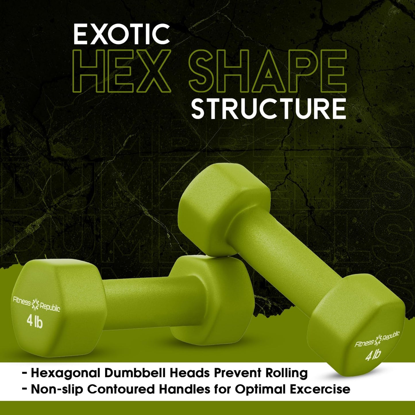 Neoprene Dumbbell Set of 2, Non-Slip, Hex Shape, Free Weights for Muscle Toning and Strength Building - Portable Home Gym Hand Weights