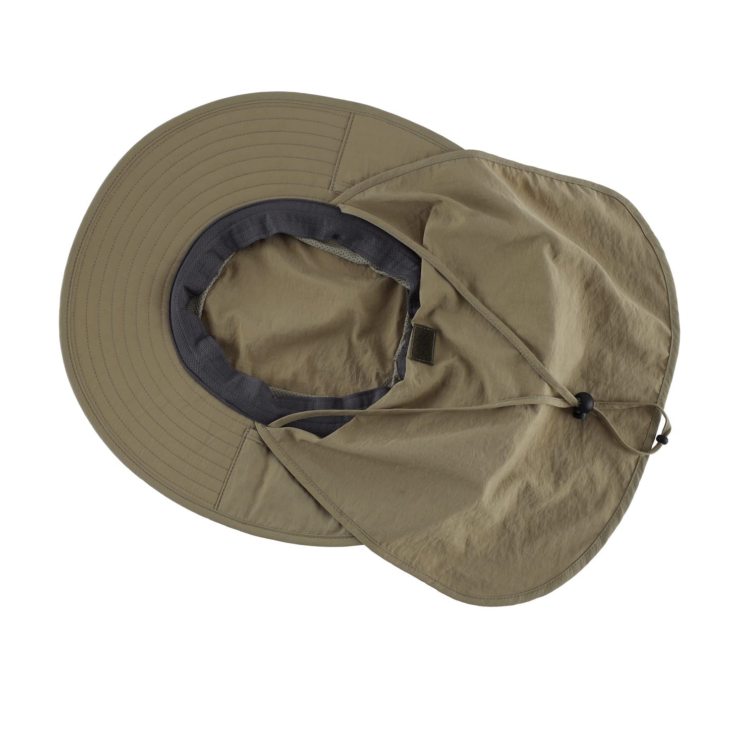 Home Prefer Outdoor UPF50+ Mesh Sun Hat Wide Brim Fishing Hat with Neck Flap (Light Vert Khaki)