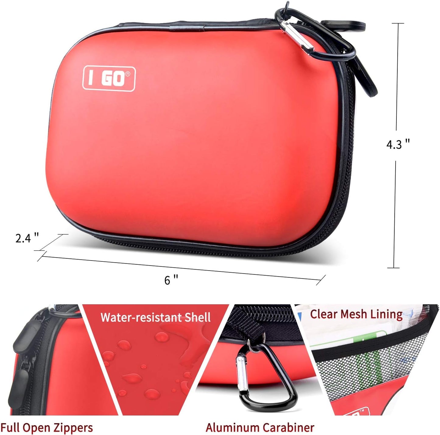 85-Piece Hard Shell Mini First Aid Kit - Compact Emergency Survival Kit for Travel, Hiking, Camping, & Car