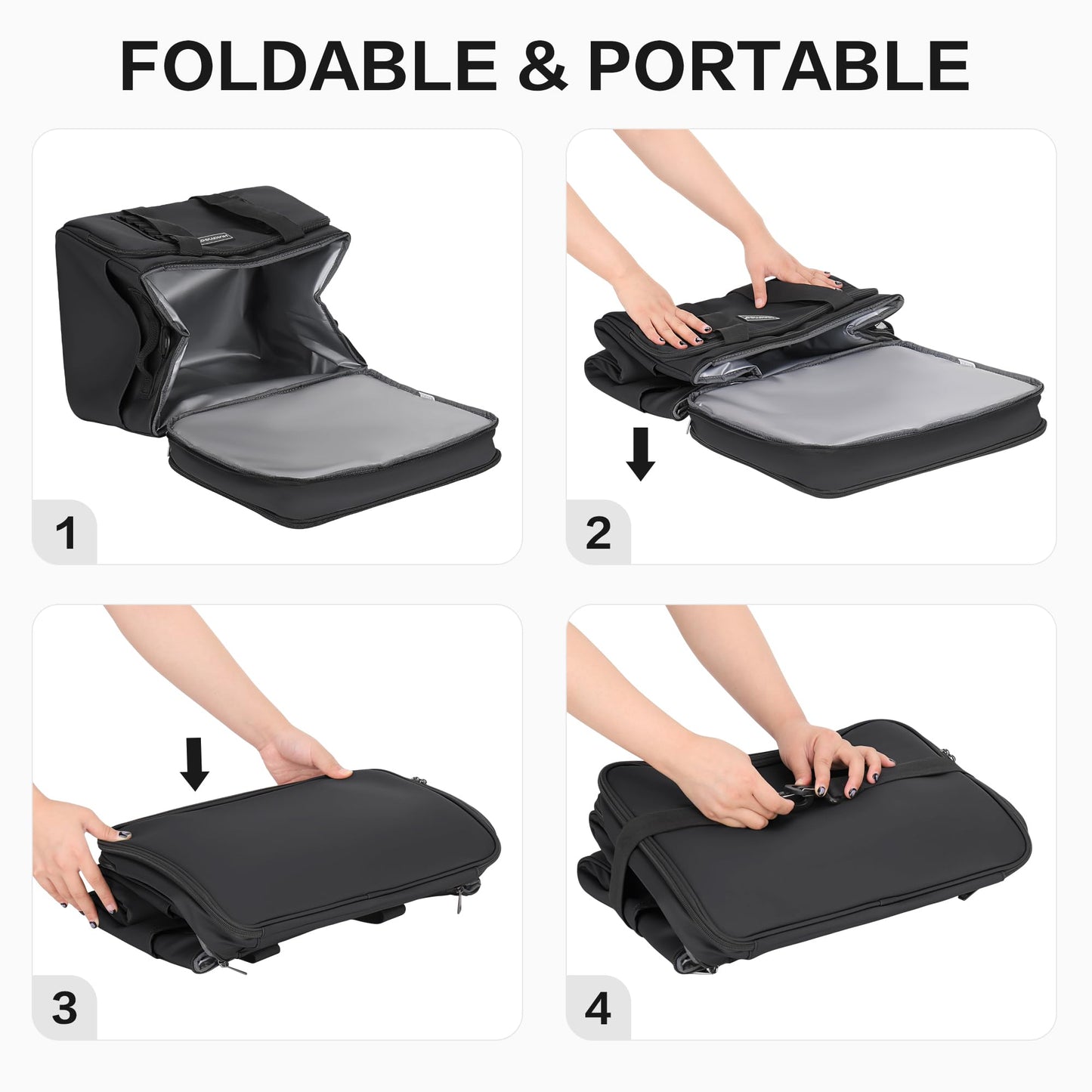 Hulongo Insulated Soft Cooler Bag, Large Ice Coolers Soft Sided Ice Chest for Beach, Camping, Car, Collapsible and Portable, 42L, 60Cans, Black