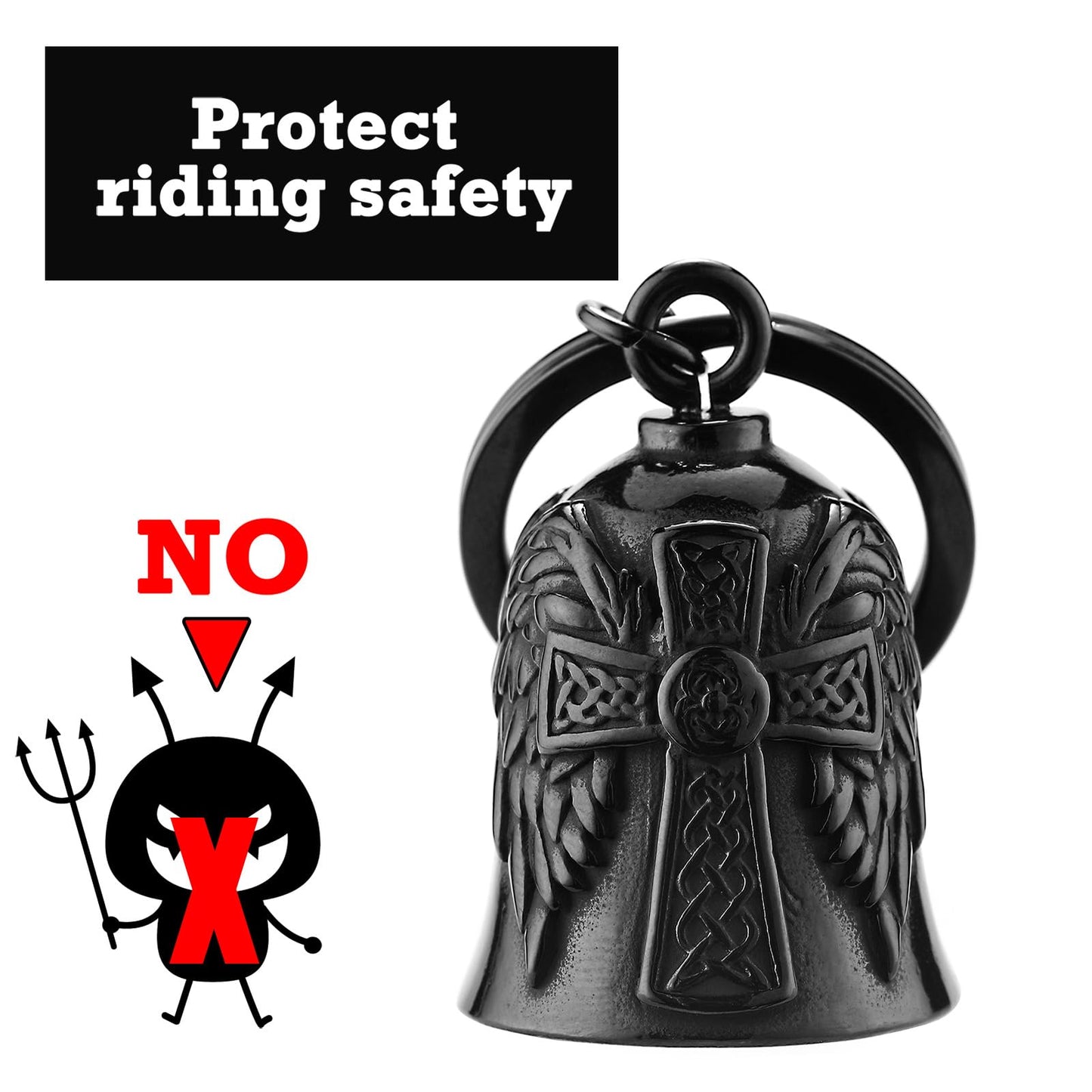 Motorcycle Men Bells - Motorcycle Angel Bell for Men Women,Bell Biker Accessory,Guard Riding Safety